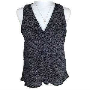 BANANA REPUBLIC peplum black and white blouse